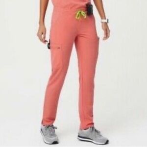 Figs Hot Coral Technical Collection Scrub Pants Size XXS
